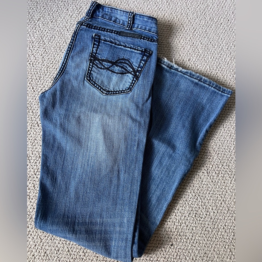 Cowgirl Tuff Wide Leg Jeans in Deep Blue